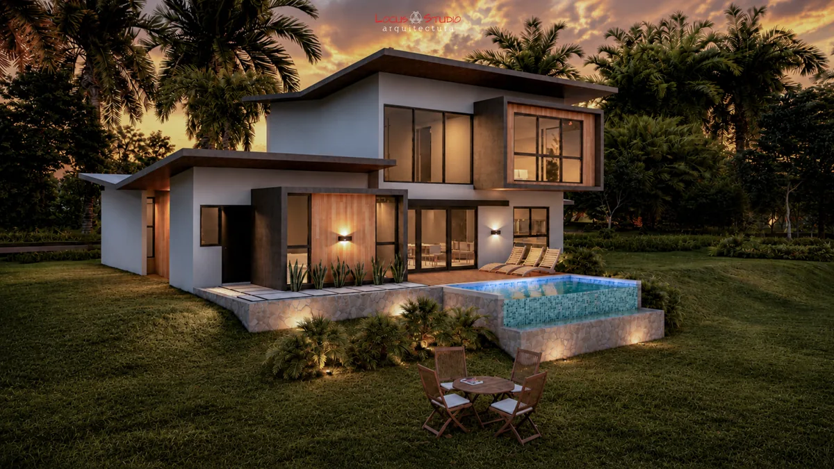 Casa Tama · Jardín y piscina