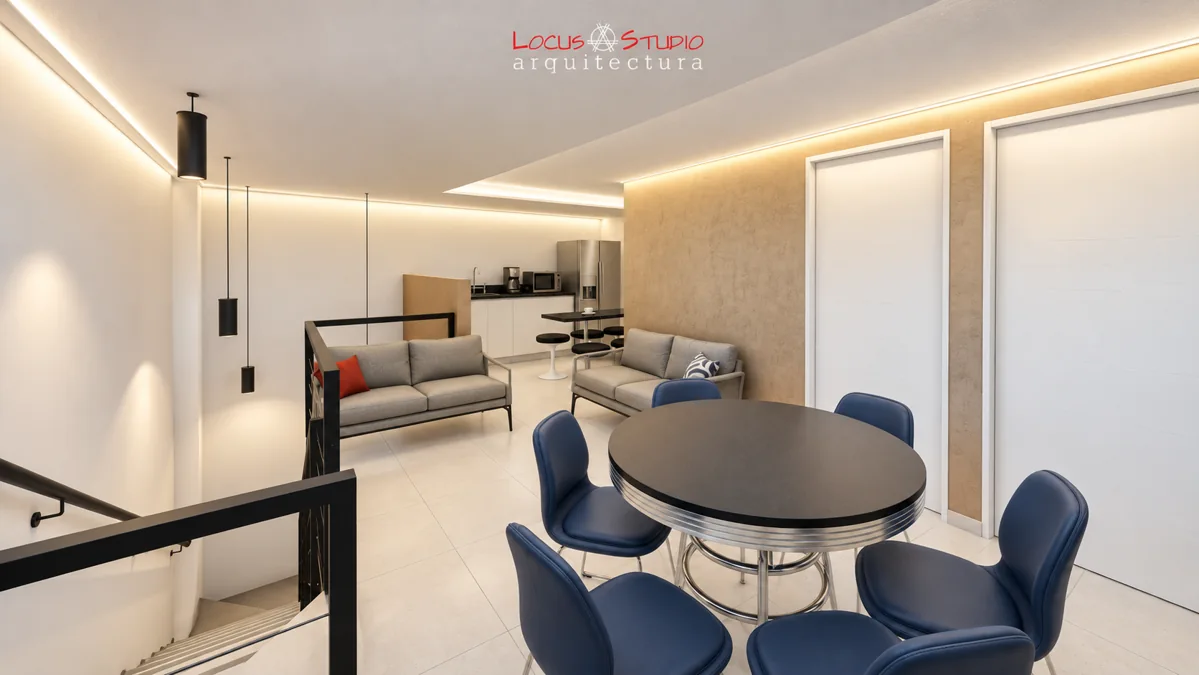 Clínica · Lounge and dining space