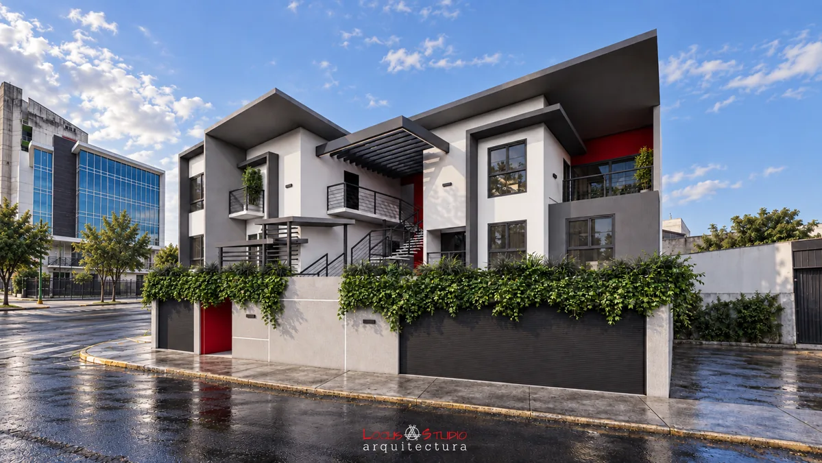 Edificio Destinos · Elevation and street context