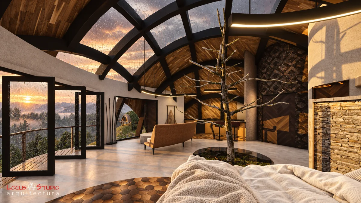 Nido en el Bosque · Interior and roof