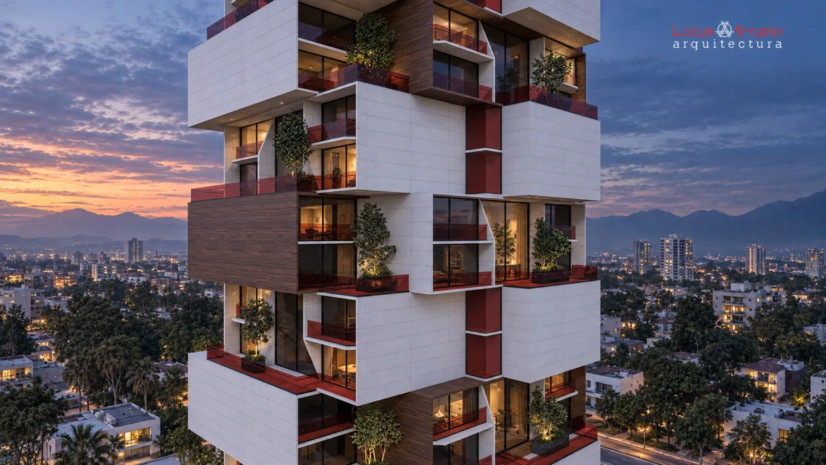 Trend Tower · Volumes and balconies