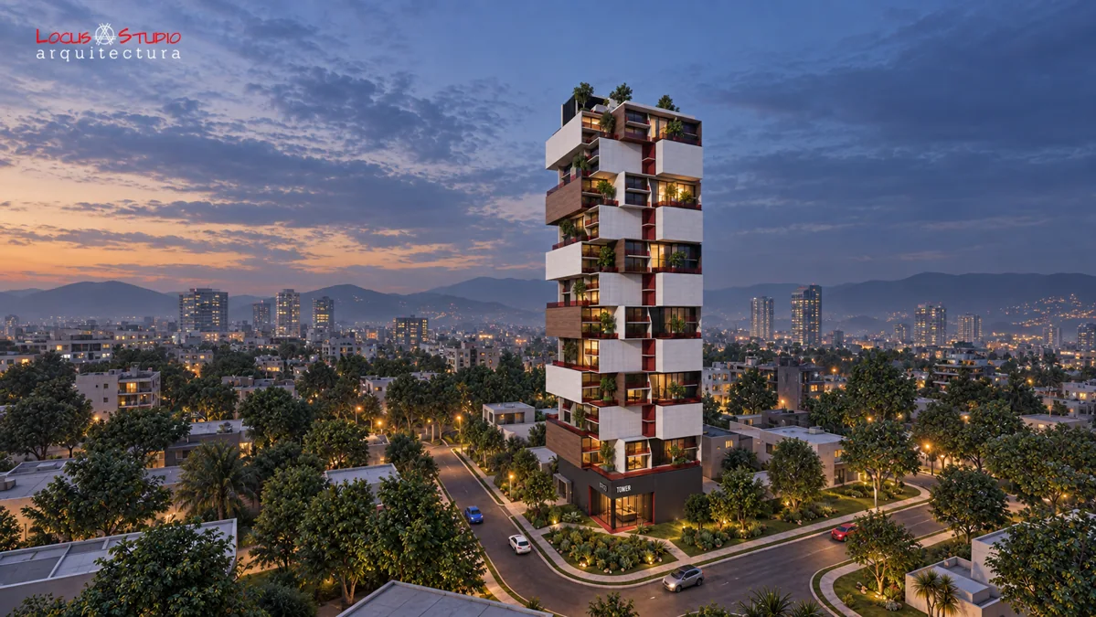 Trend Tower · Aerial view of the tower