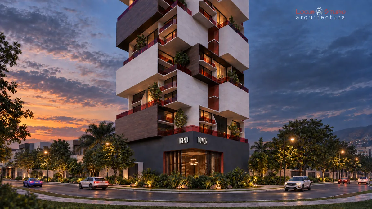 Trend Tower · Entrance and lower levels