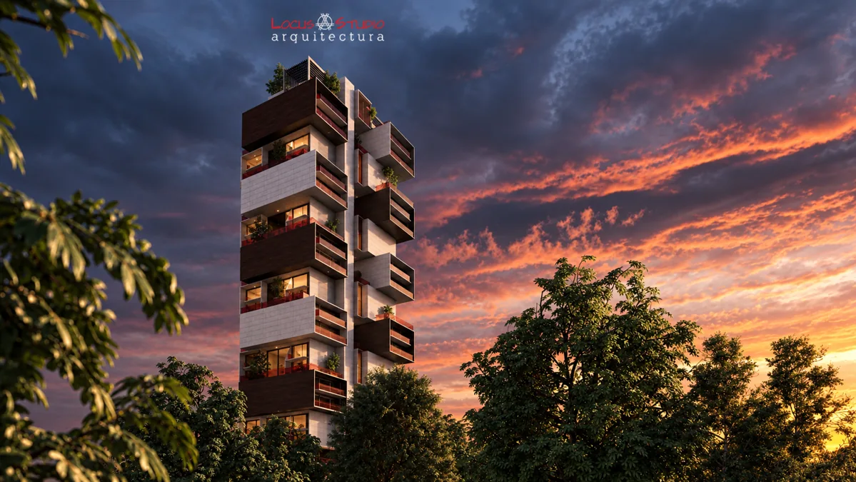 Trend Tower · Side view of the tower
